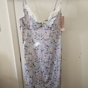 Floral Lace Chemise in Blue, Pink And Purple